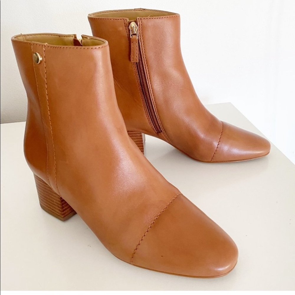 Talbots Camel Brown Leather Ankle Boots sz 8